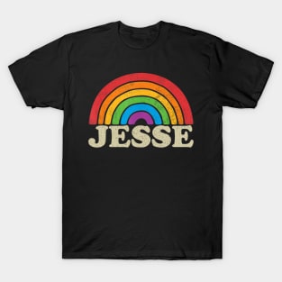 Jesse - Retro Rainbow Flag Vintage-Style T-Shirt